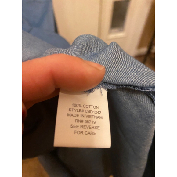 NY COLLECTION CHAMBRAY DENIM BUTTON DOWN DRESS SIZE 1X - Picture 3 of 6